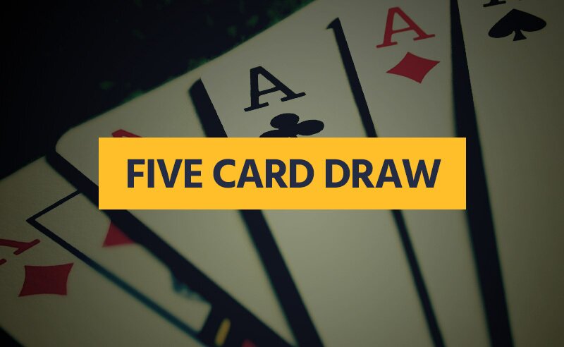 Five Card Draw Poker Hand laying on table